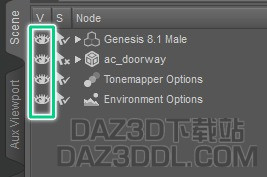 Daz3D 如何隐藏整个角色_DAZ3D下载站