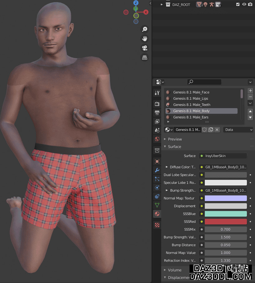 daz to blender 编辑材料