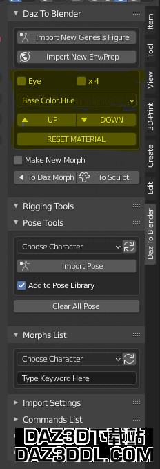 daz to blender 桥接编辑材料