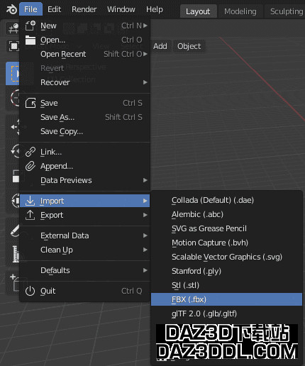 blender fbx import