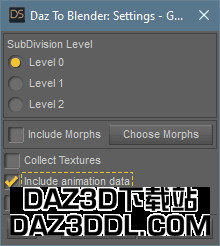 daz to blender export animations