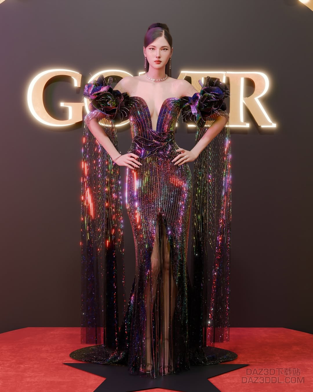 Coming out of my shell for the most magnificent night! Thank you @goyermagazine for the opportunity to present an award to the deserving person   ...Hair @buhok.s4 Gown @atbp.3d Arm flower and leaf belt from Clo....jpg