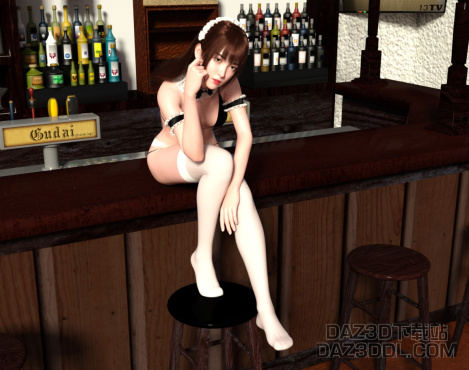 女仆在酒吧等你，快点赞吧！_DAZ3D下载站
