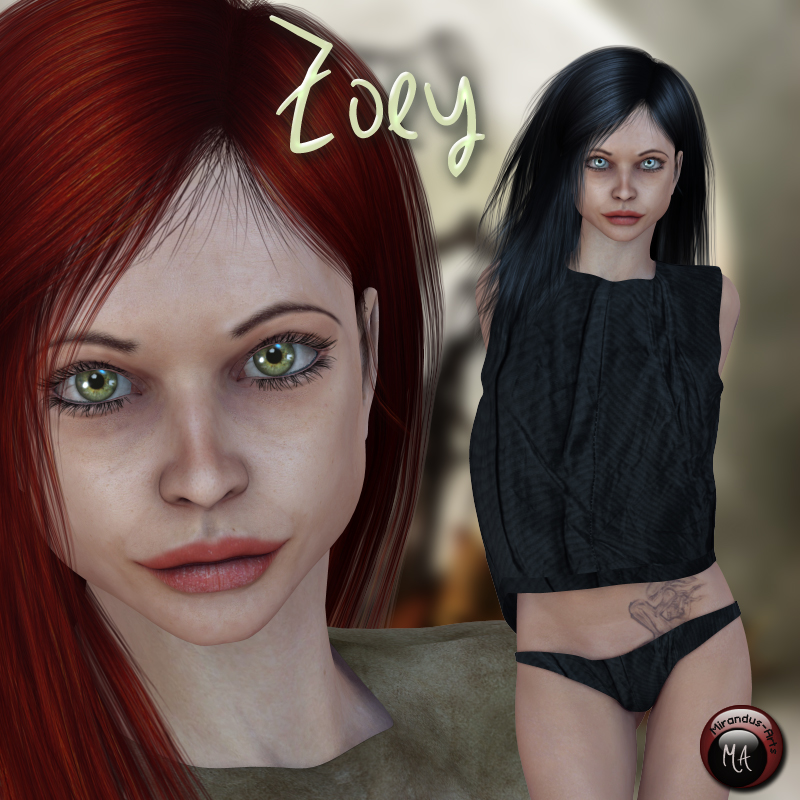 Zoey – Character and Outfit for V4_DAZ3DDL