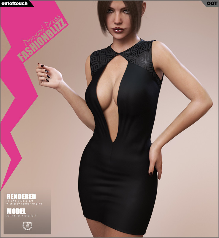 Fashion Blizz Diamond Dress for Genesis 3 Female(s)_DAZ3D下载站