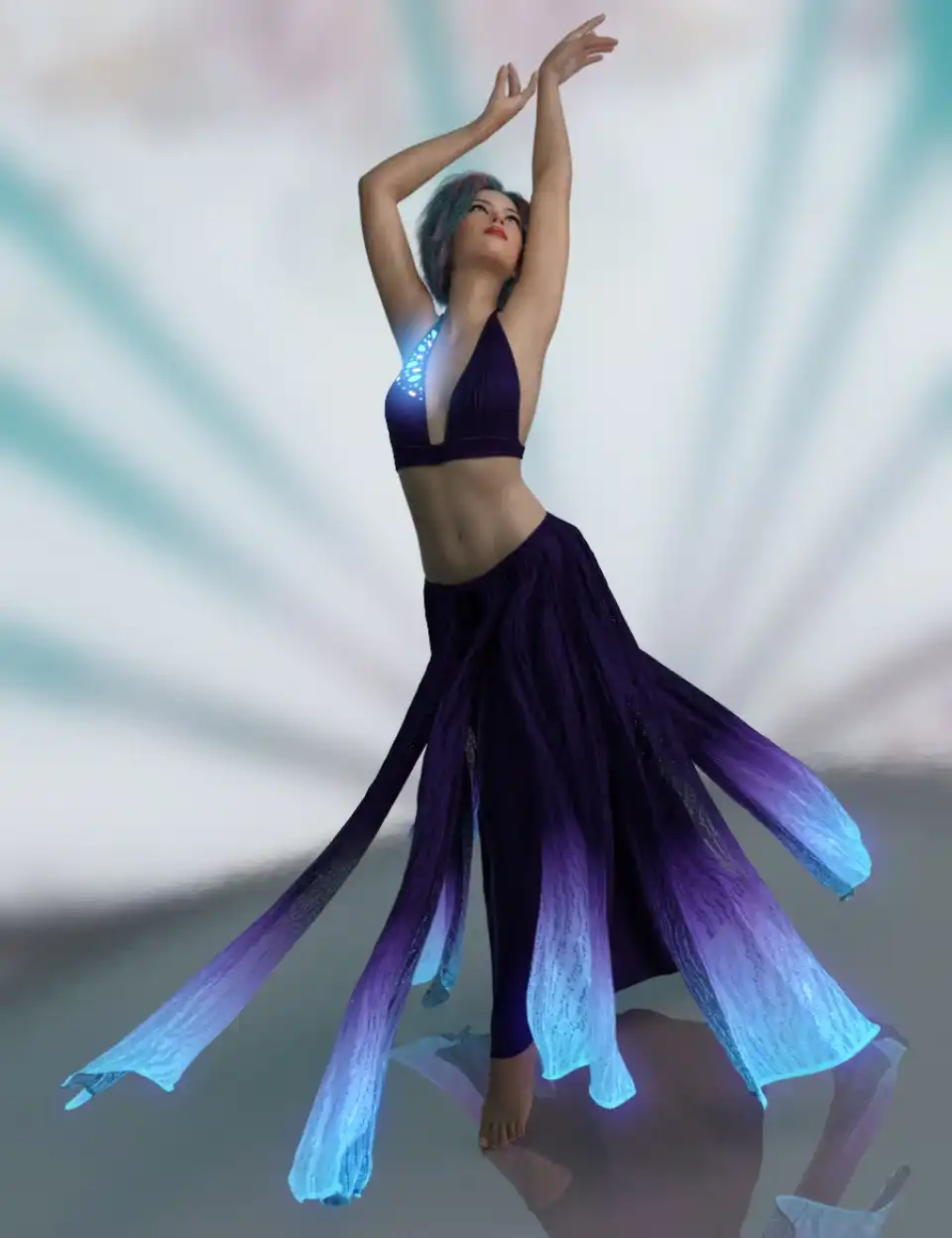 dForce Light Magic Outfit for Genesis 8 Female(s)_DAZ3D下载站