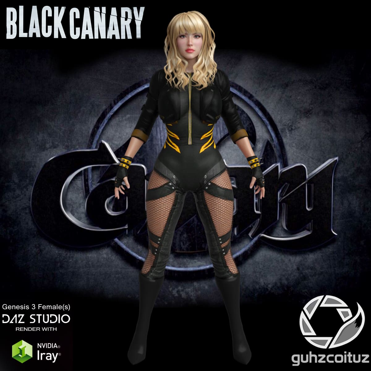 Black Canary Suit for Genesis 3 Female_DAZ3D下载站