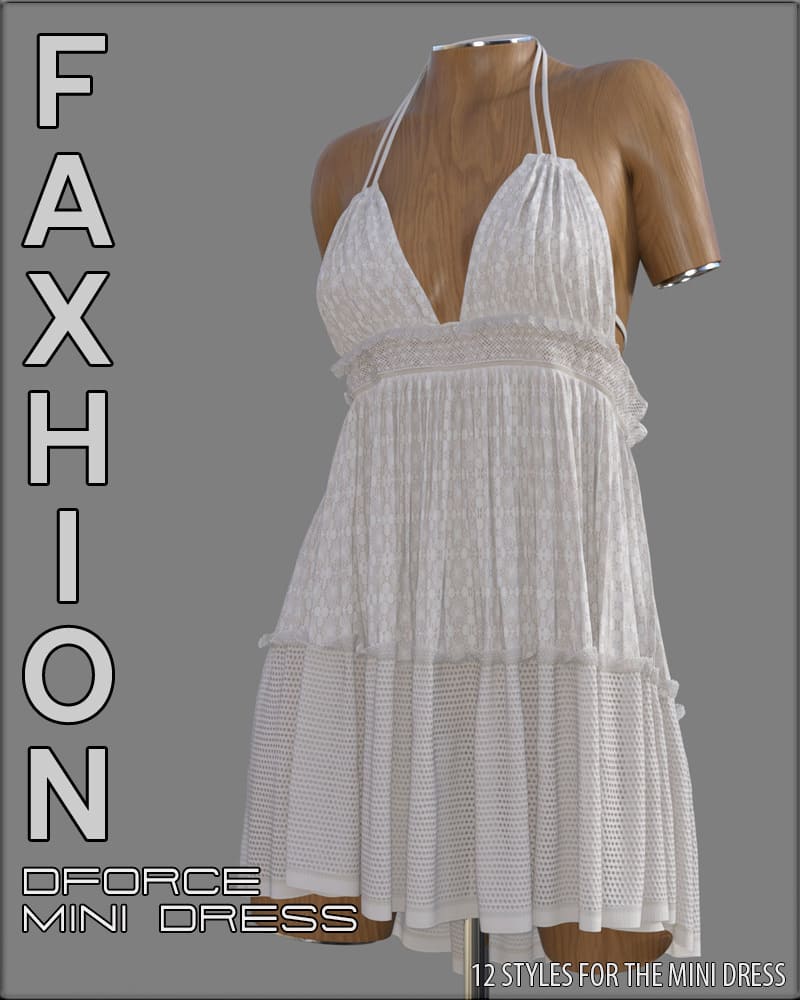 Faxhion - dForce Mini Dress_DAZ3D下载站