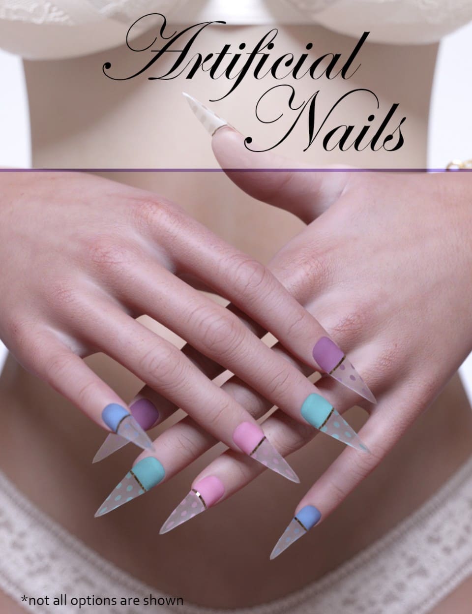 Artificial Nails for Genesis 8 Female_DAZ3D下载站
