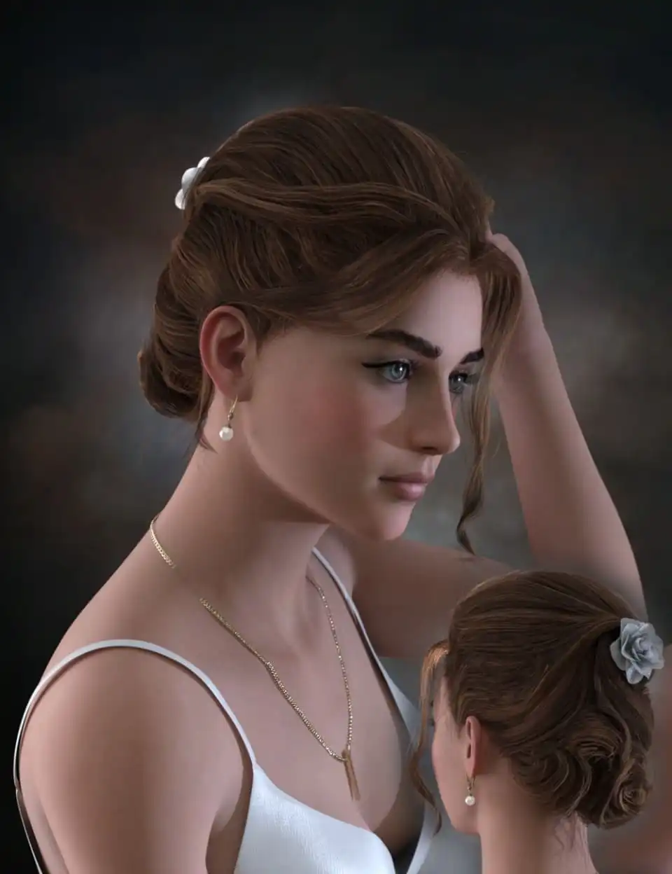 Ellya Classic Updo for Genesis 8 Female(s)_DAZ3D下载站