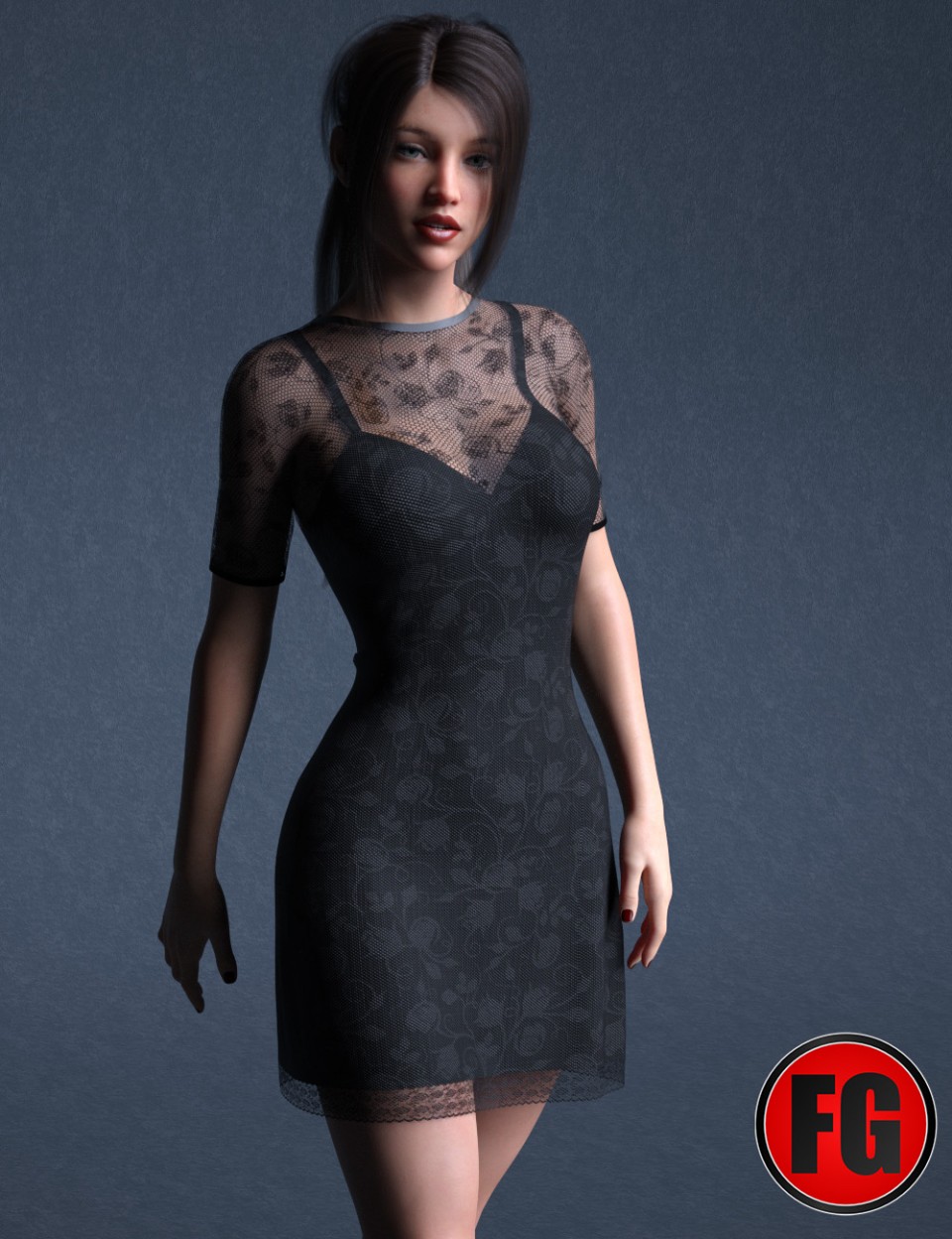 FG Elegant Party Dress for Genesis 8 Female(s)_DAZ3D下载站