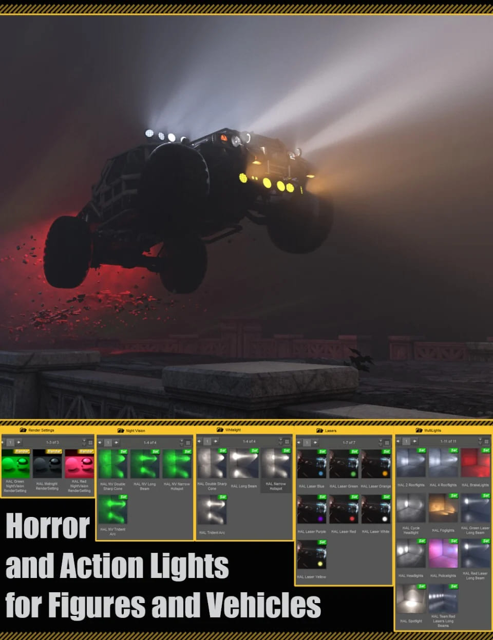 Horror and Action Lights for Figures and Vehicles_DAZ3DDL