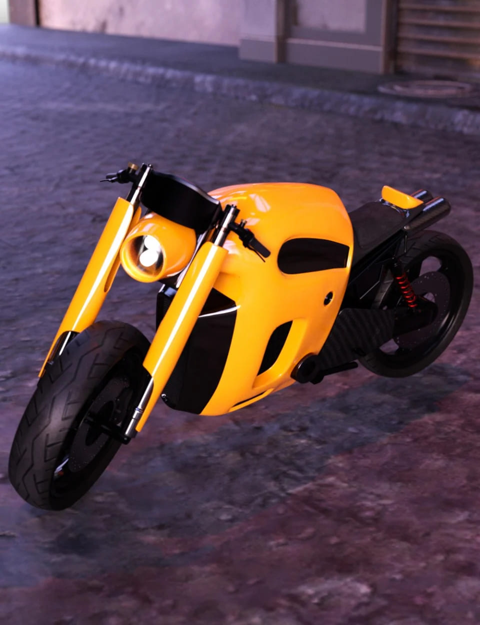 Retro-Futuristic Motorcycle_DAZ3D下载站