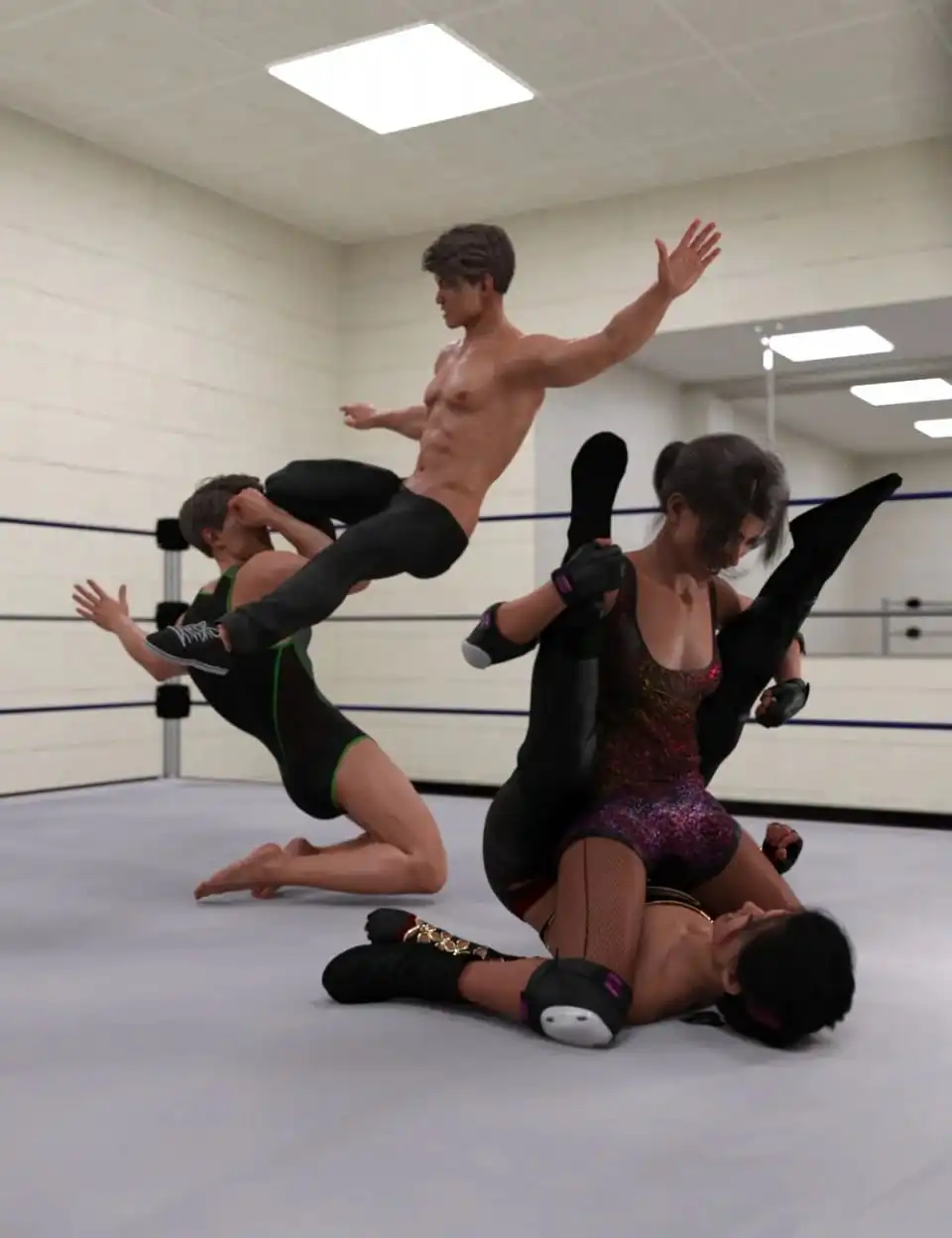The Spectacle of Wrestling Poses for Genesis 8_DAZ3D下载站