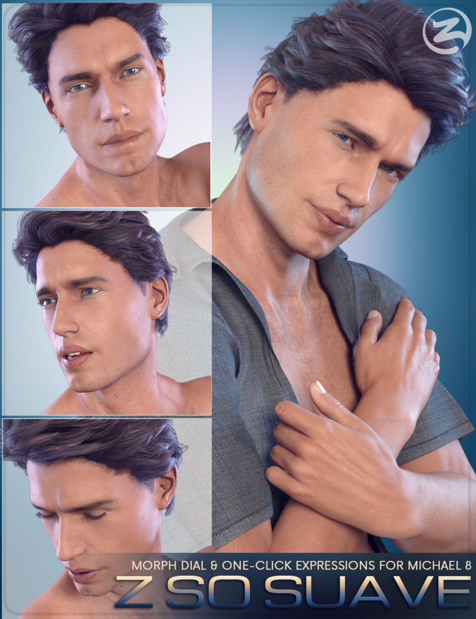Z So Suave - Dialable and One-Click Expressions for Michael 8_DAZ3D下载站