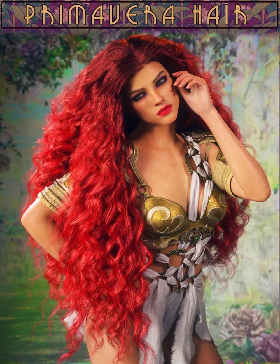 Primavera Hair with dForce for Genesis 8 Female(s)_DAZ3D下载站