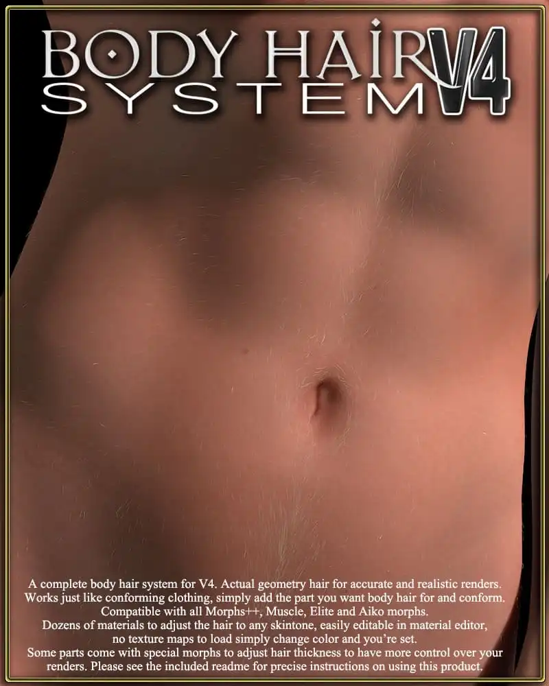 Exnem Body Hair for V4_DAZ3DDL