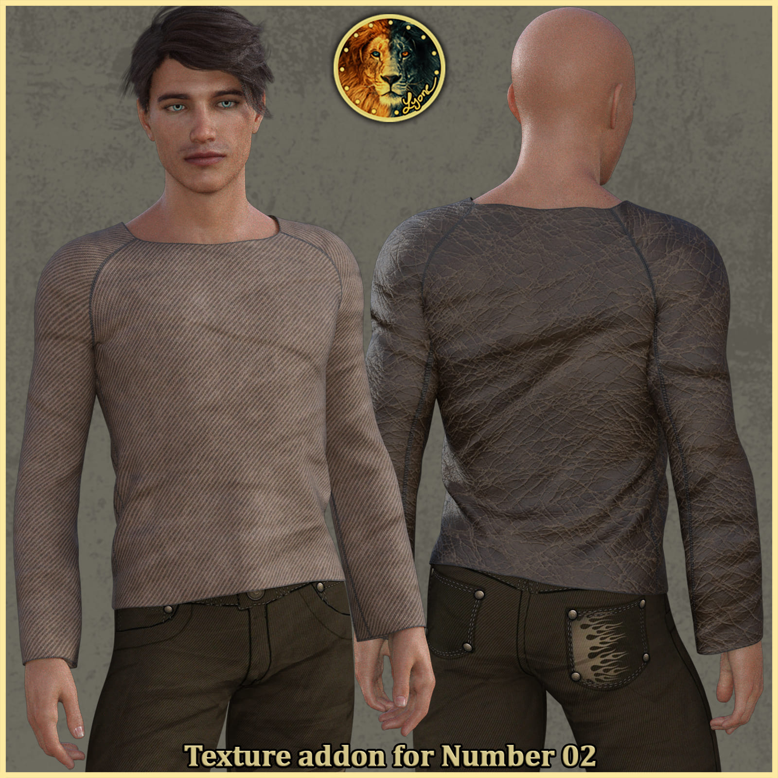 Texture addon for Number 02 outfit for G8M_DAZ3D下载站