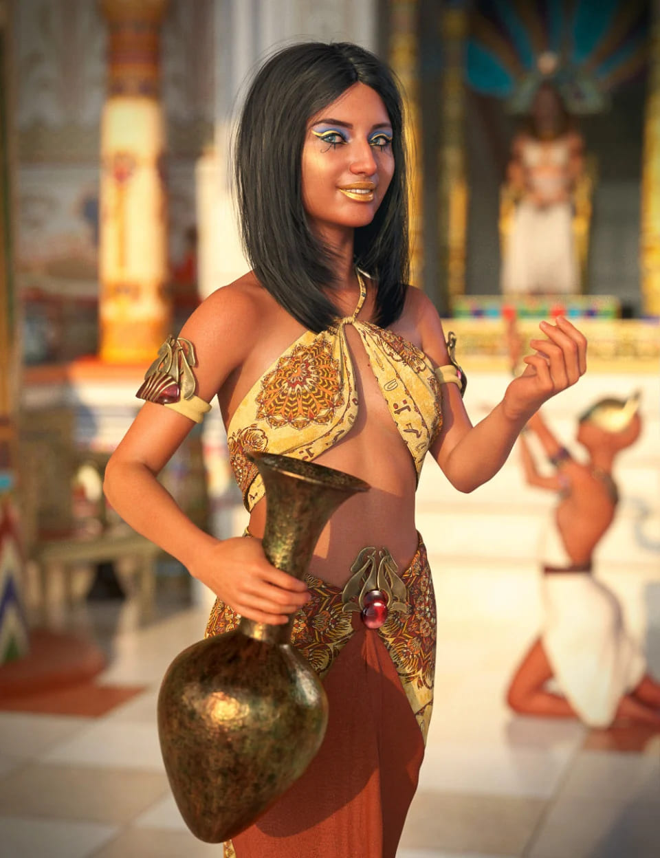 Khemsit 8 Ancient Egyptian Handmaiden Bundle_DAZ3D下载站