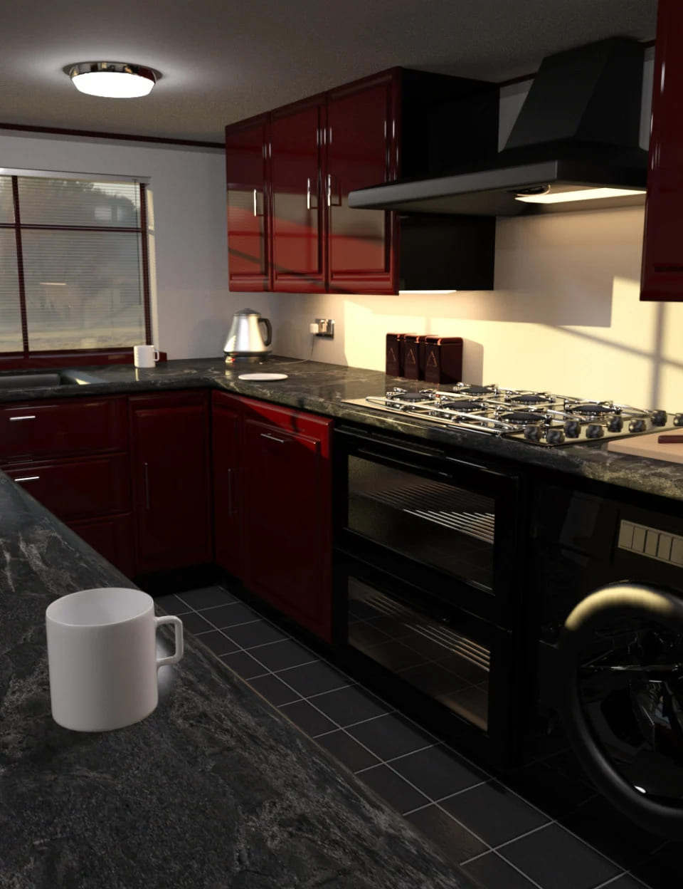 Modern Shaker Style Kitchen_DAZ3D下载站