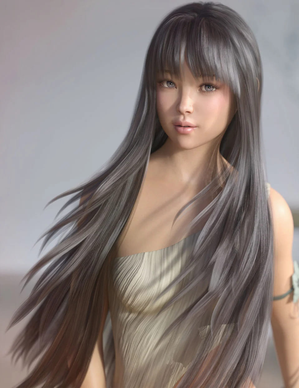 Neve Hair for Genesis 3 and 8 Females_DAZ3D下载站