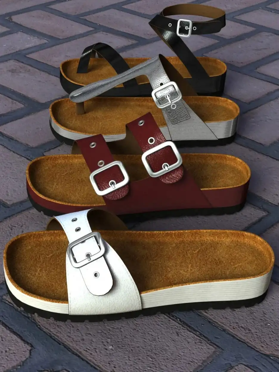 Summer Sandals Volume 1 for Genesis 2, Genesis 3 and Genesis 8 Female(s)_DAZ3DDL