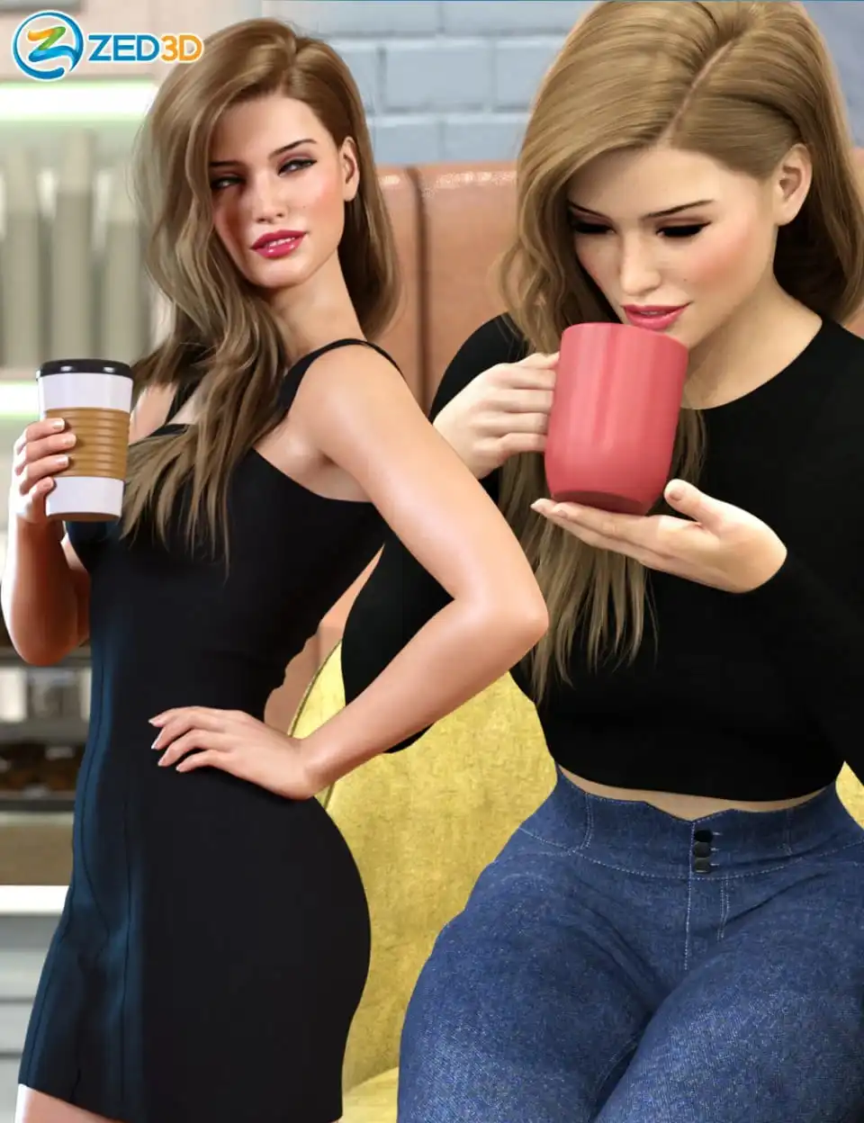 Z Coffee Love Prop and Pose Mega Set_DAZ3D下载站