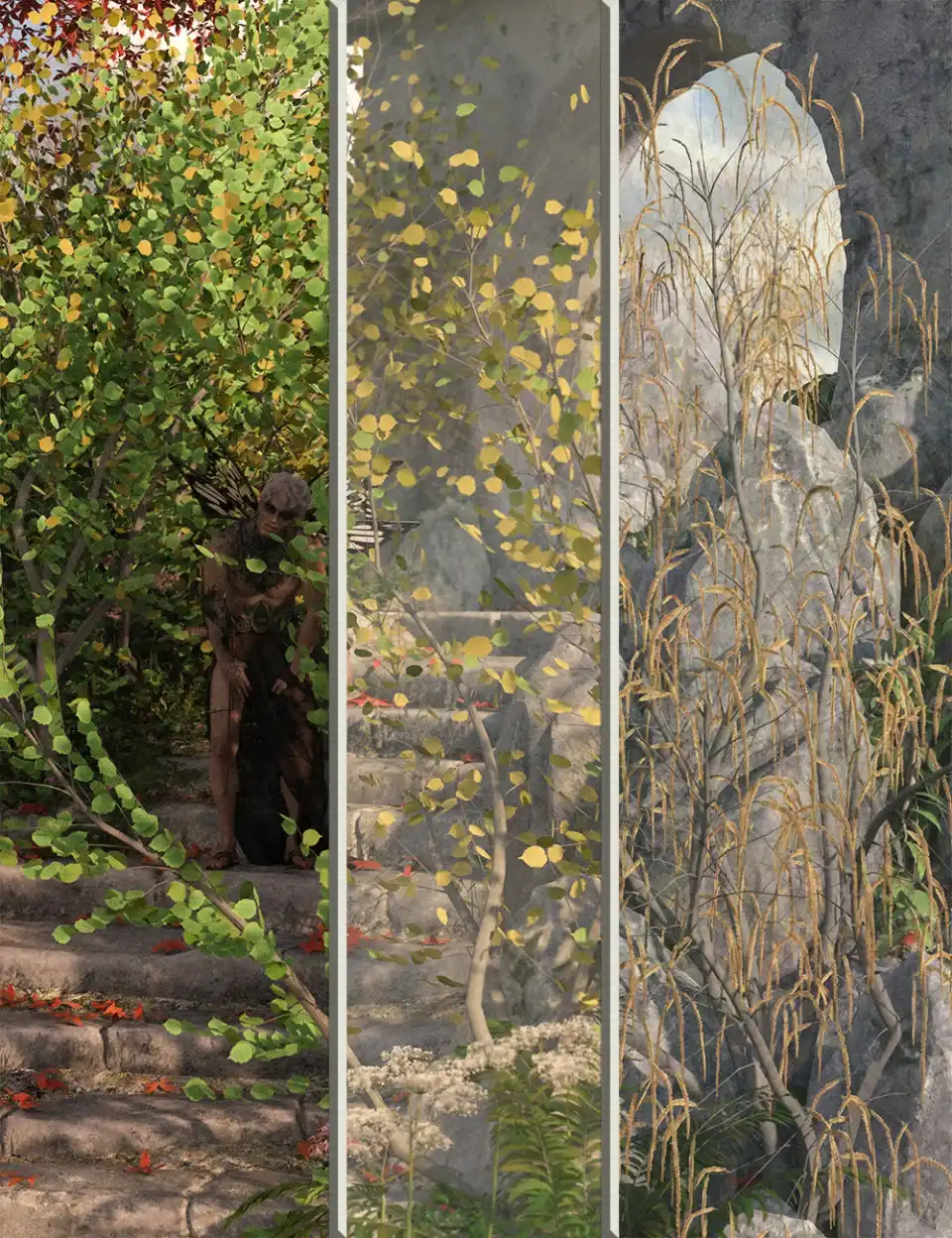 Hazel Bushes Winter and Spring with Catkins_DAZ3D下载站