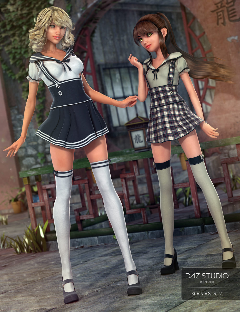 Seifuku Outfit Textures_DAZ3D下载站