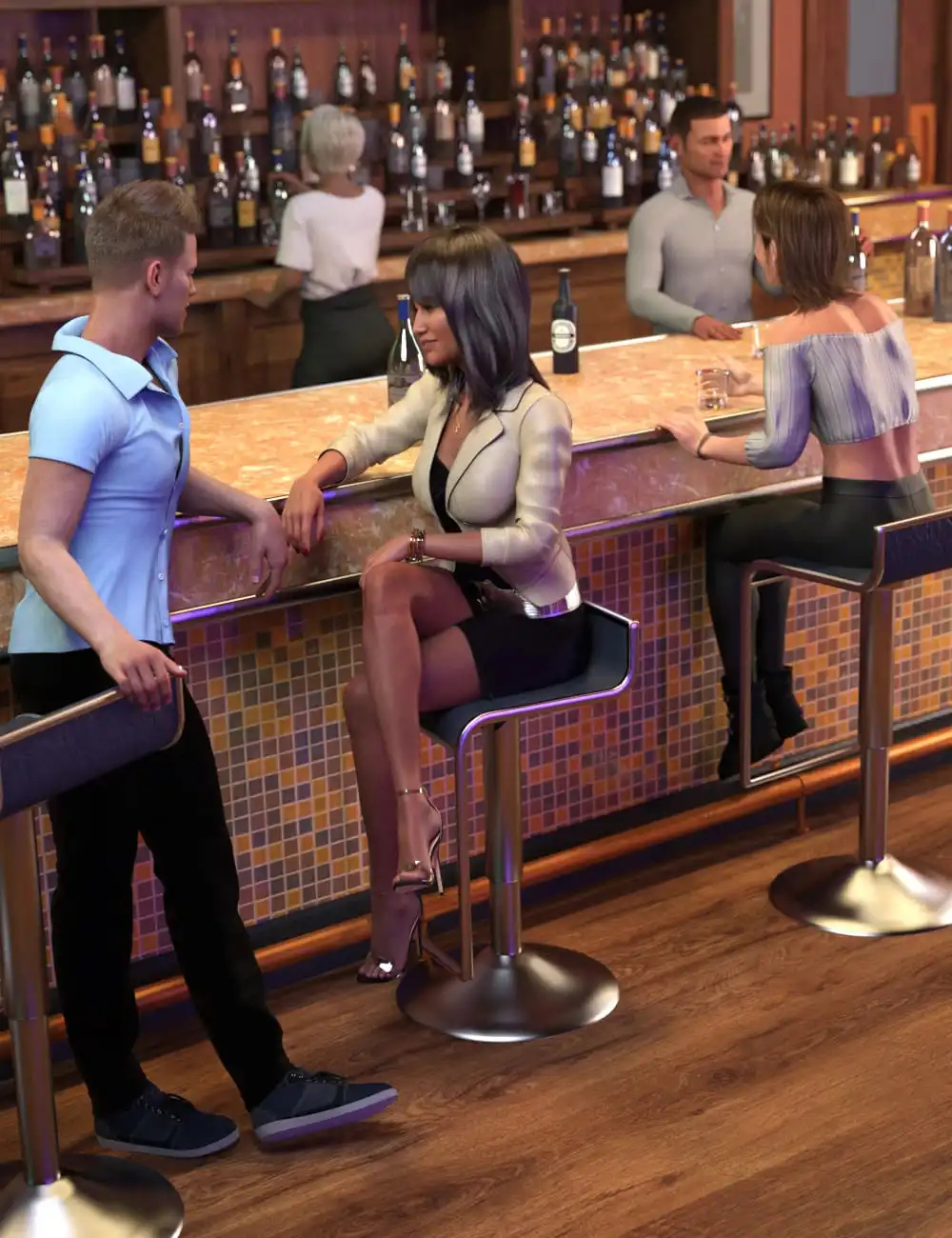 Night Lounge Poses_DAZ3D下载站