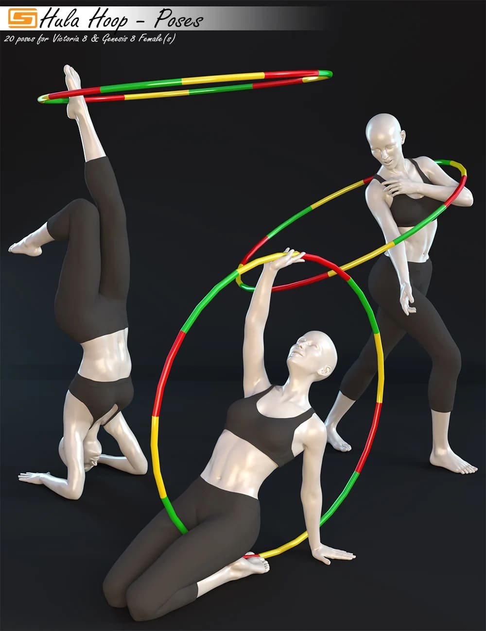 Hula Hoop - Poses for Victoria 8 and Genesis 8 Female(s)_DAZ3D下载站