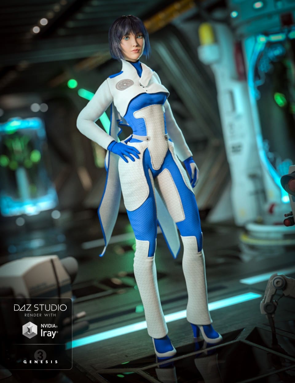 Lieutenant Synergy Outfit for Genesis 3 Female(s)_DAZ3D下载站
