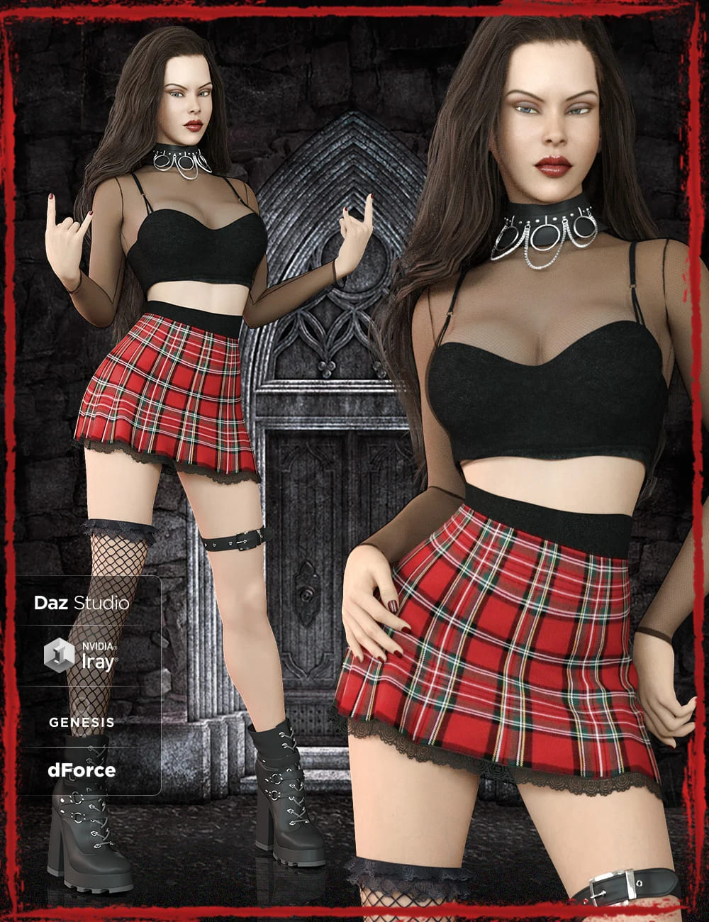 After Midnight Outfit Set for Genesis 8 Female(s)_DAZ3D下载站