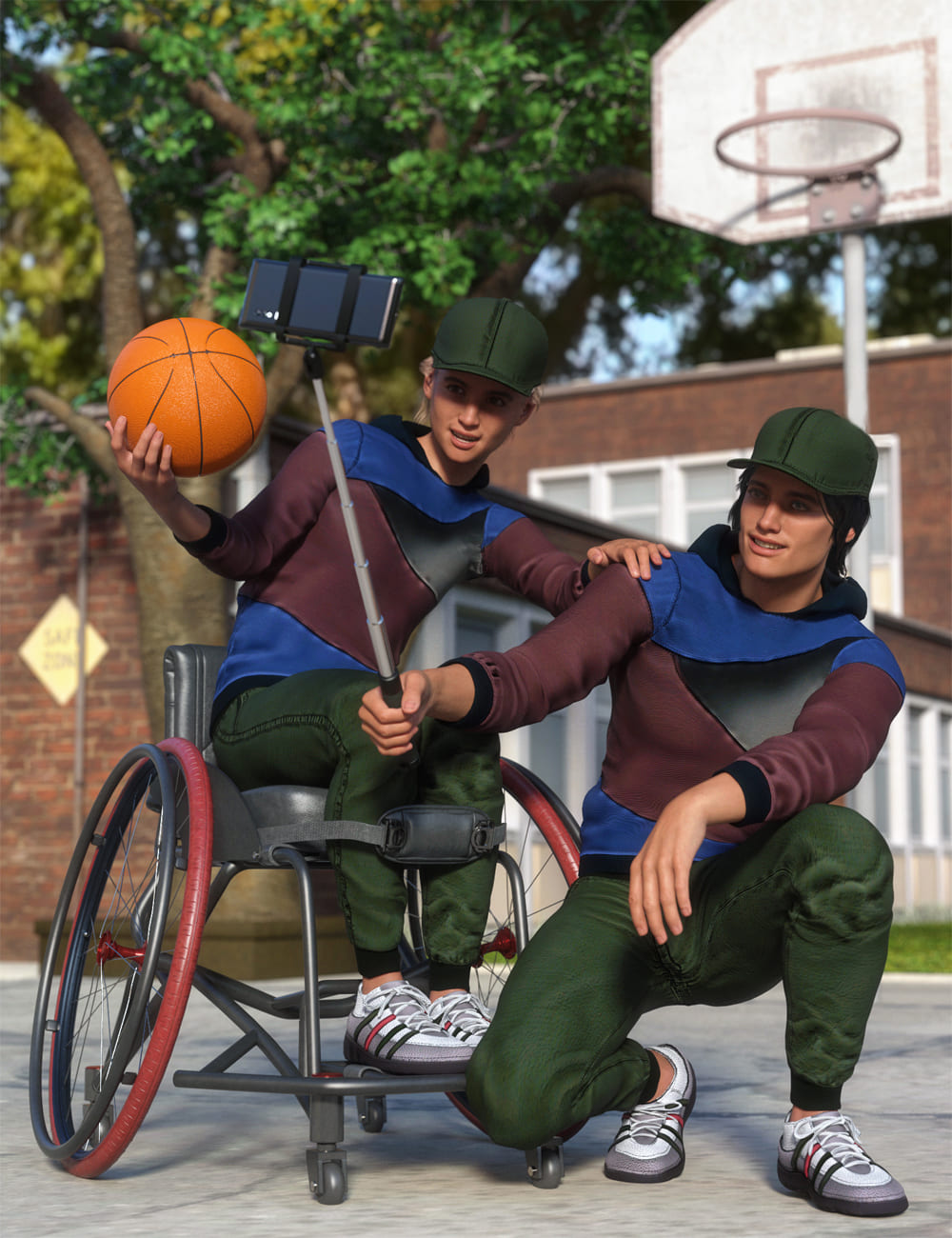 Campus Casual Outfit for Genesis 8.1 Males_DAZ3D下载站