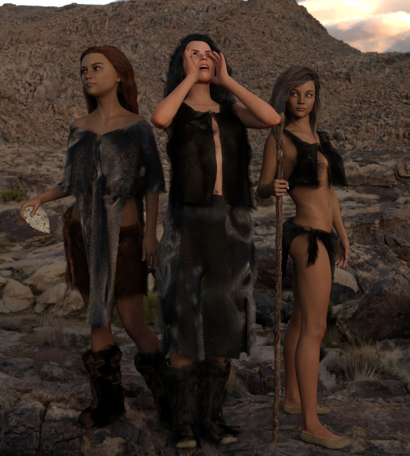 dForce Neolithic Outfits for Genesis 8 Female_DAZ3D下载站