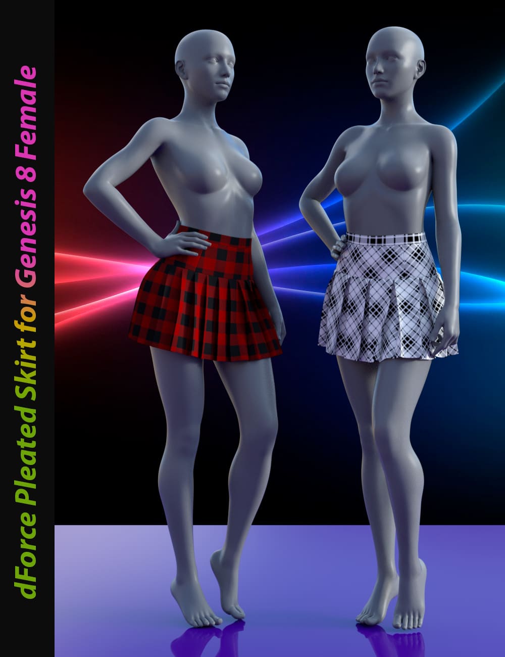 dForce Pleated Skirt for G8F_DAZ3DDL