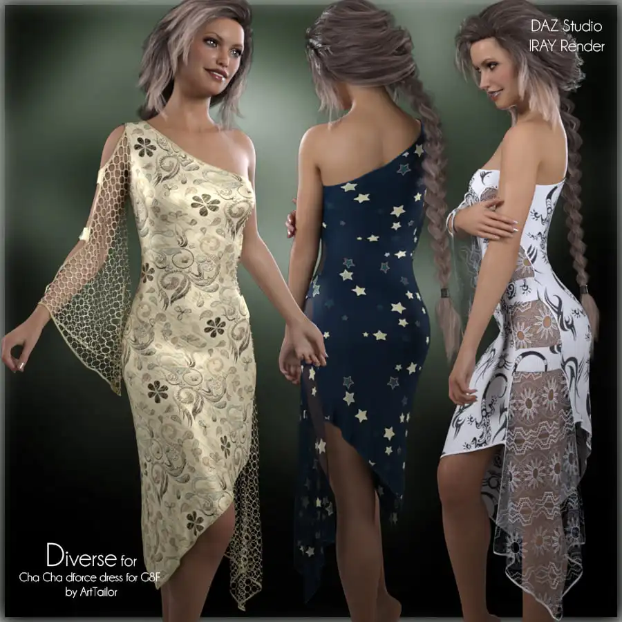 Diverse for Cha Cha dforce dress_DAZ3DDL