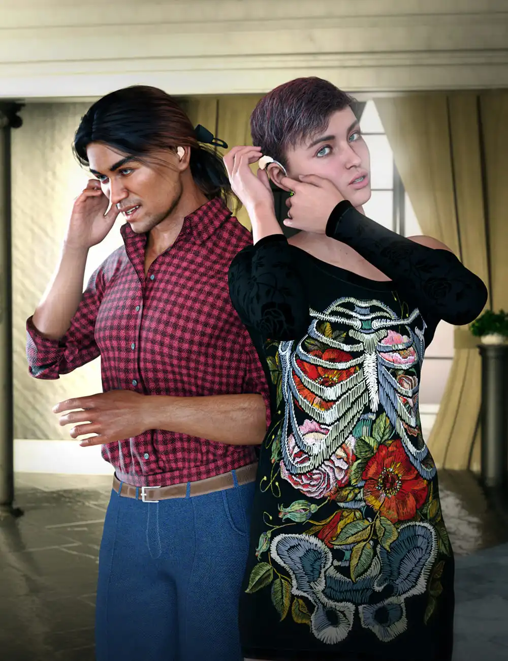 Hearing Aid Poses and Expressions for Genesis 8 and 8.1_DAZ3D下载站