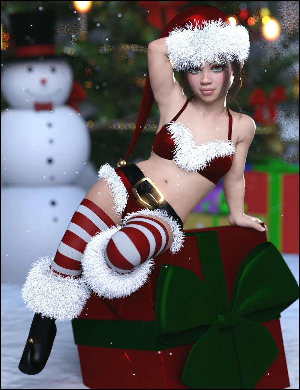 Jingle Outfit for Genesis 8 Females_DAZ3D下载站