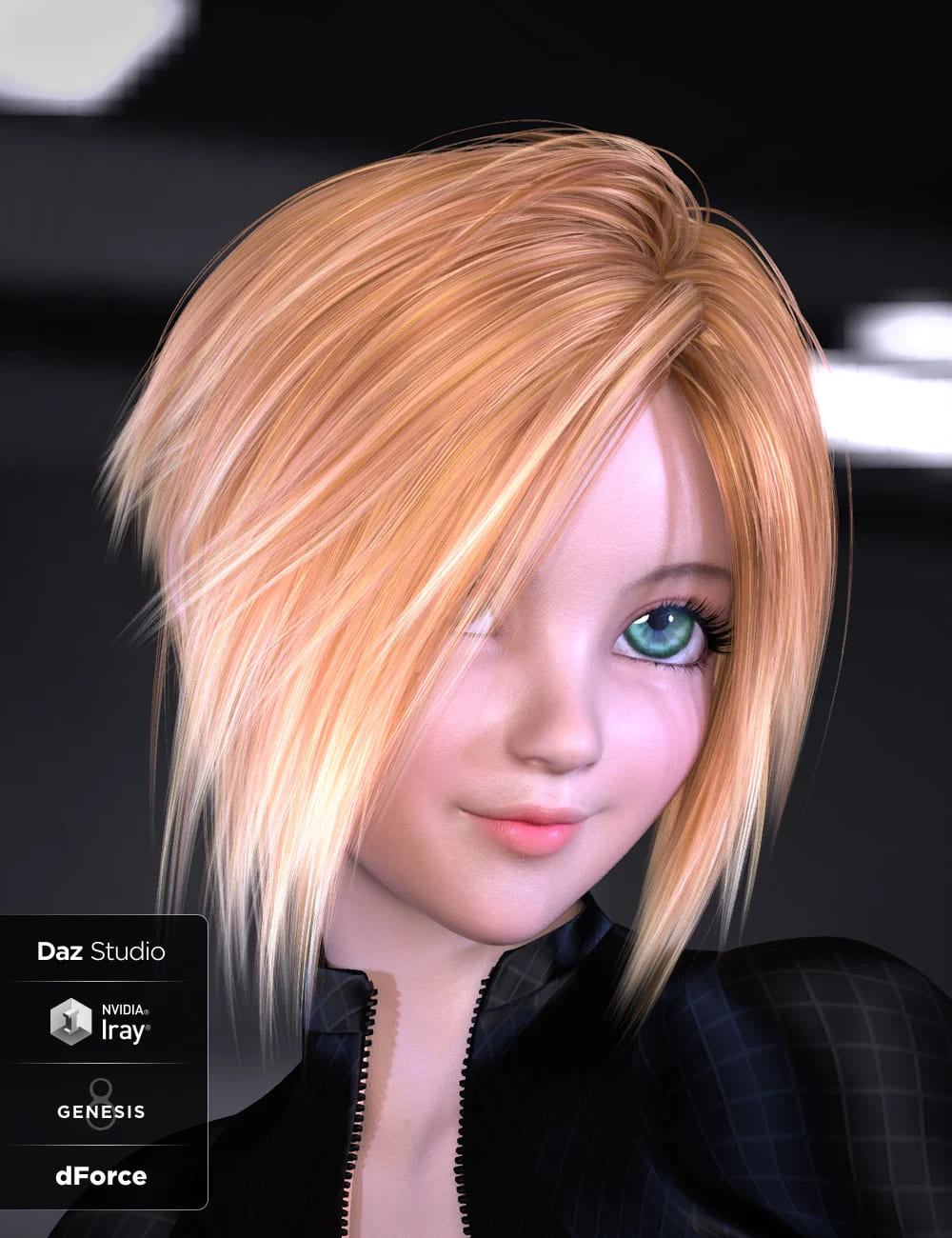 Kenji Hair for Genesis 8_DAZ3DDL