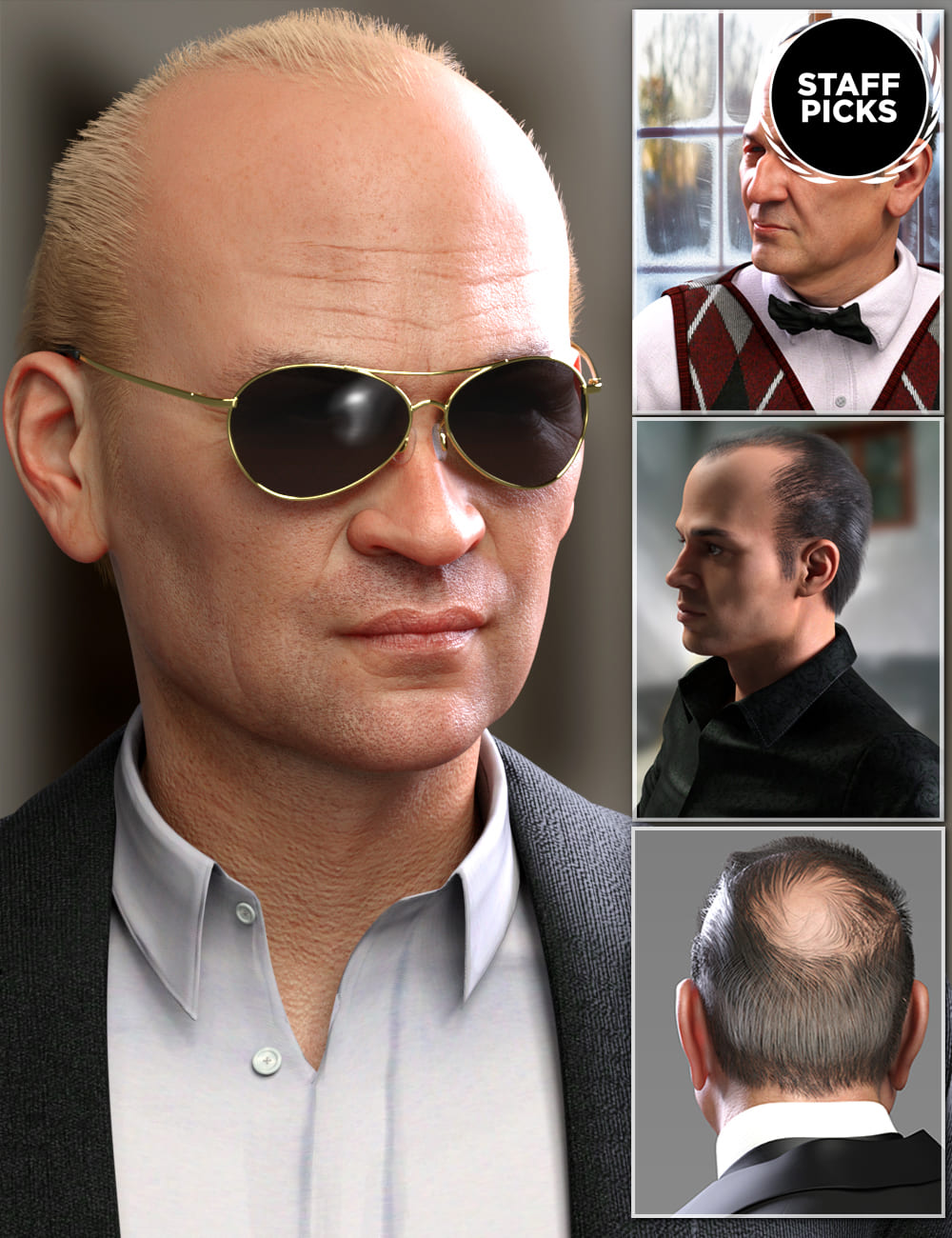Mr Banks Hair Layers for Genesis 8 Male_DAZ3DDL