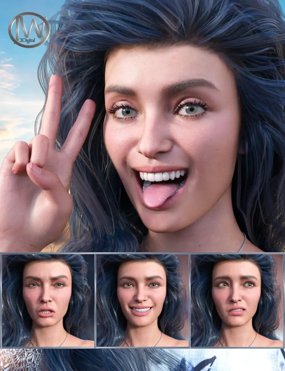 New Faces – Expressions for Genesis 8.1 Female and Victoria 8.1_DAZ3DDL