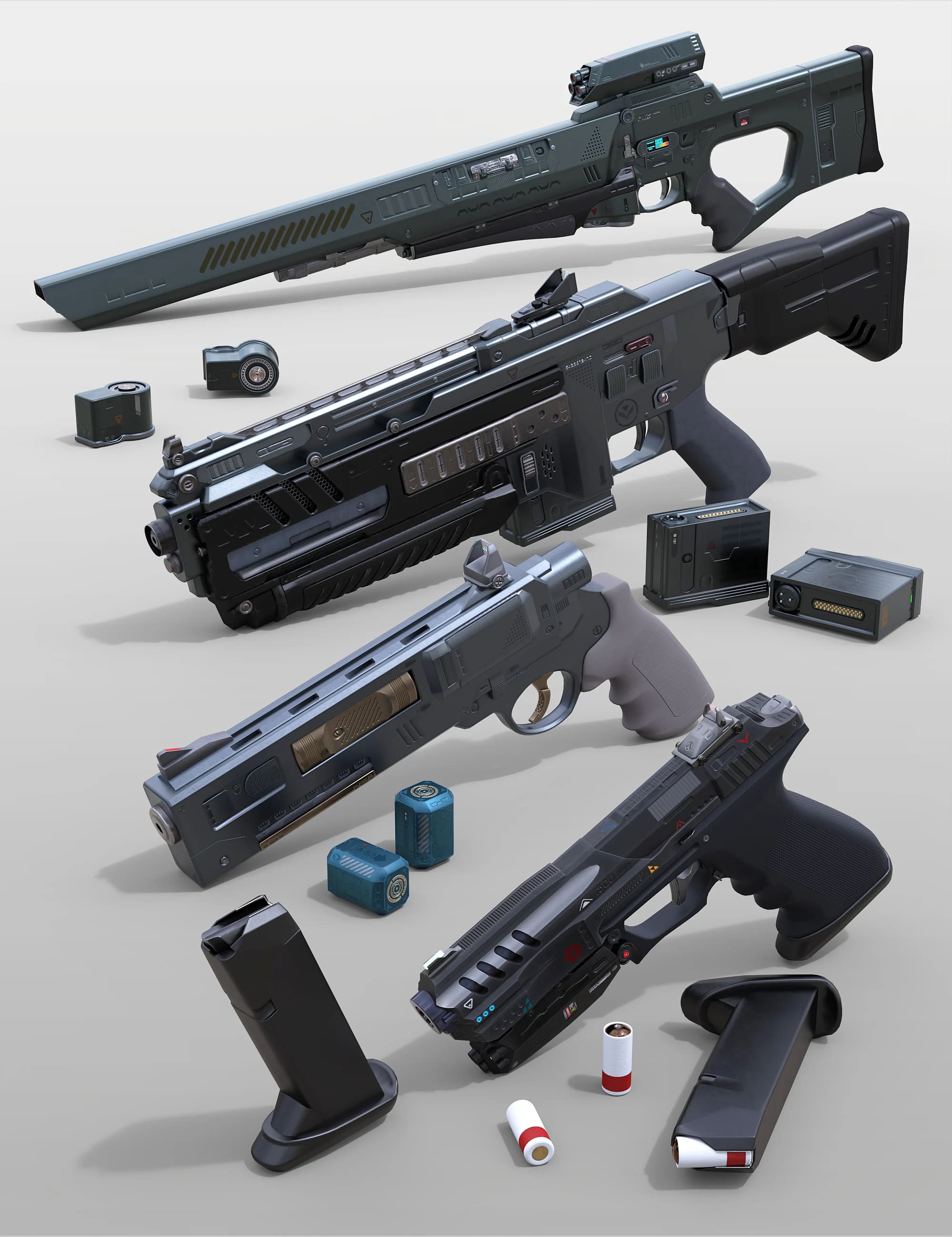 Sci-Fi Weapons Collection 3_DAZ3D下载站