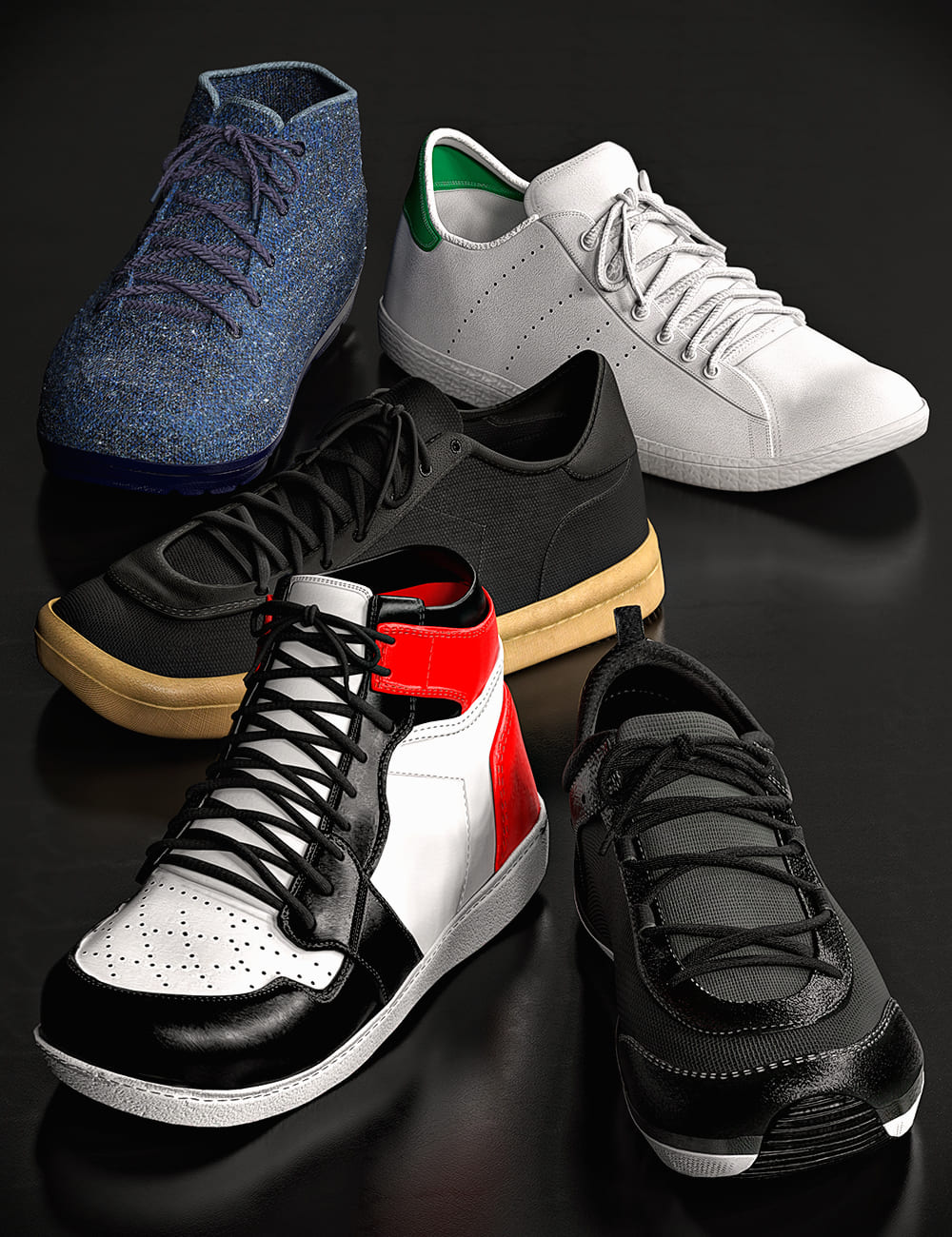 Sneaker Selection for Genesis 8 Male and Michael 8.1_DAZ3D下载站