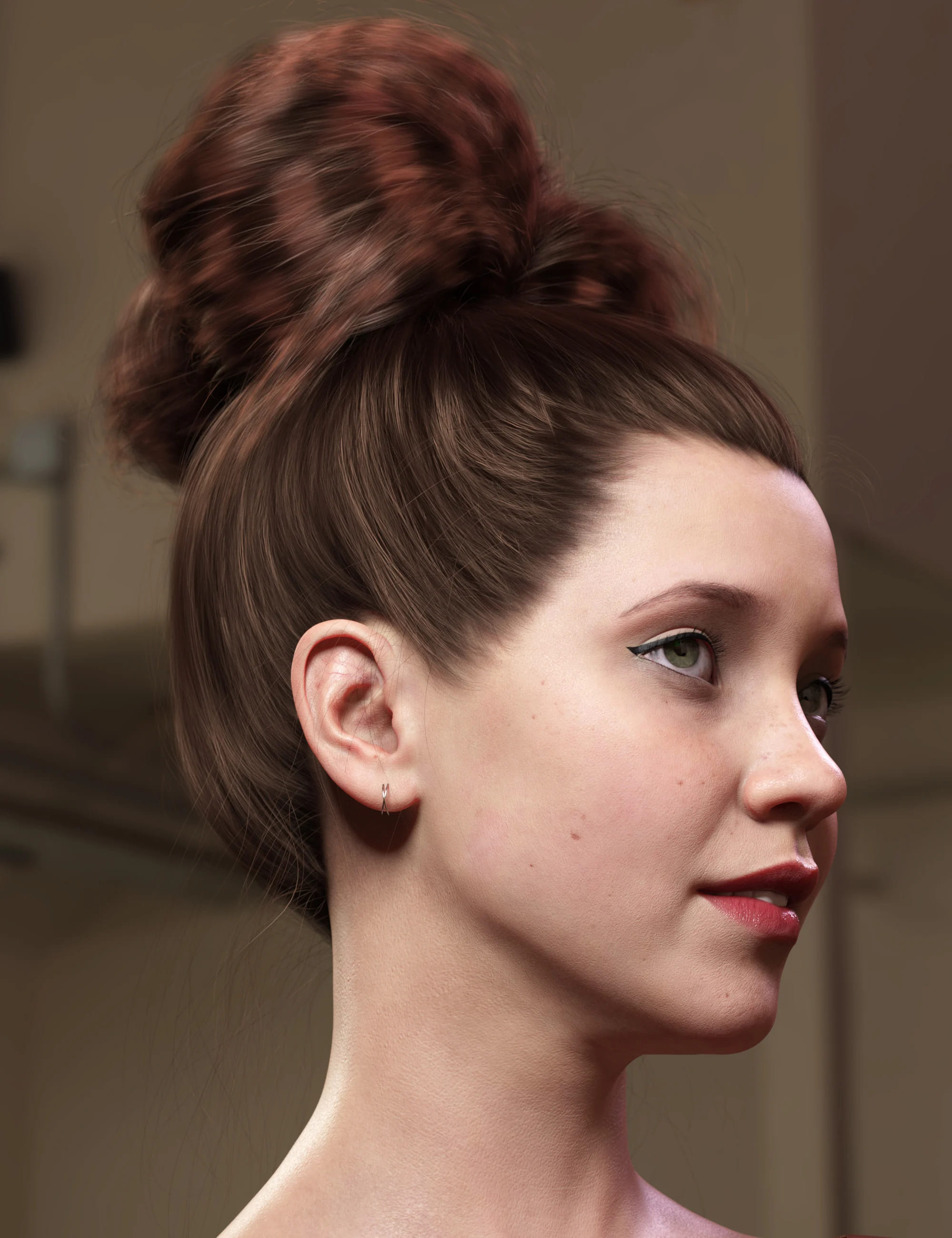 Texture Expansion for Top Updo Hair_DAZ3D下载站