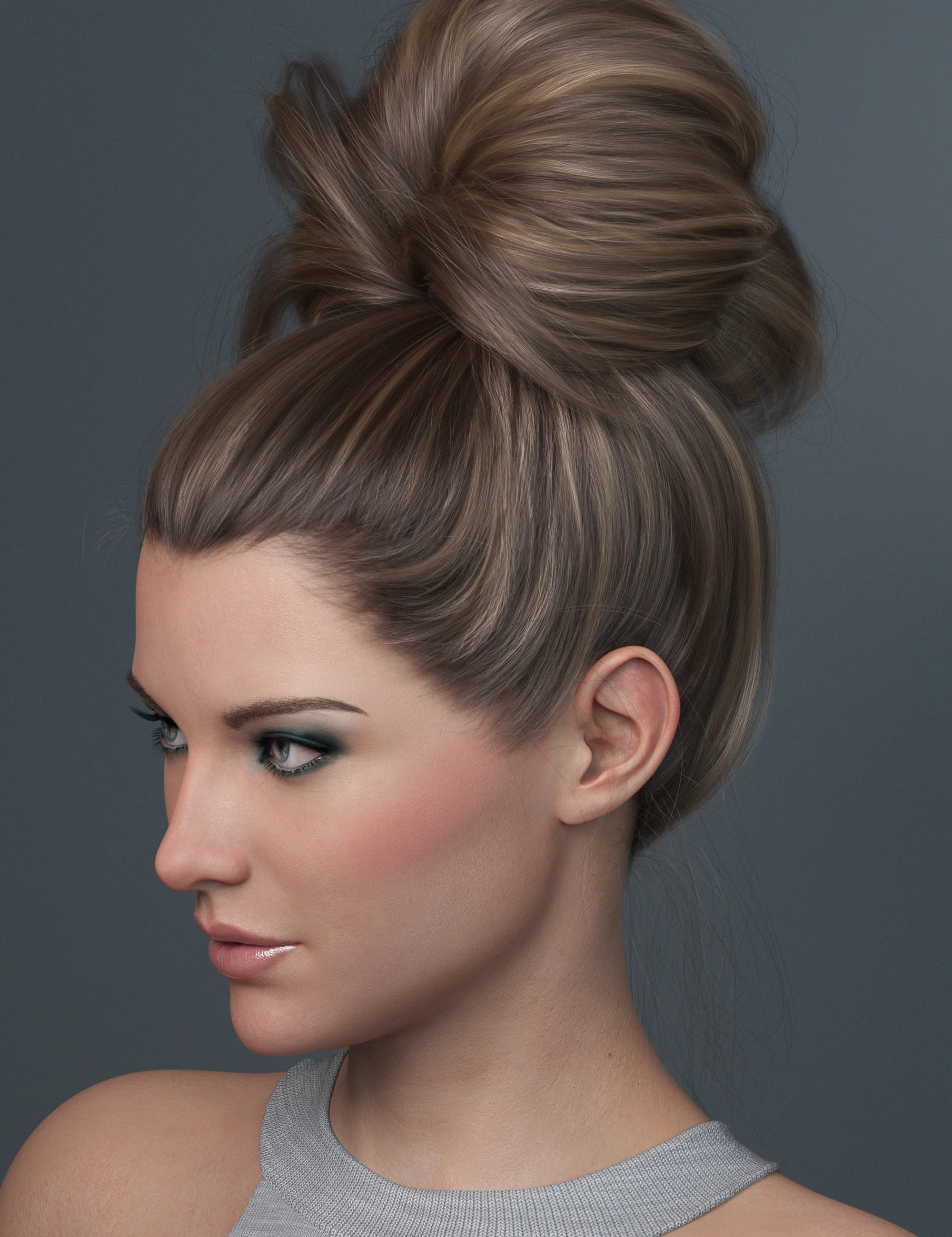 Top Updo for Genesis 3, 8, and 8.1 Females_DAZ3D下载站