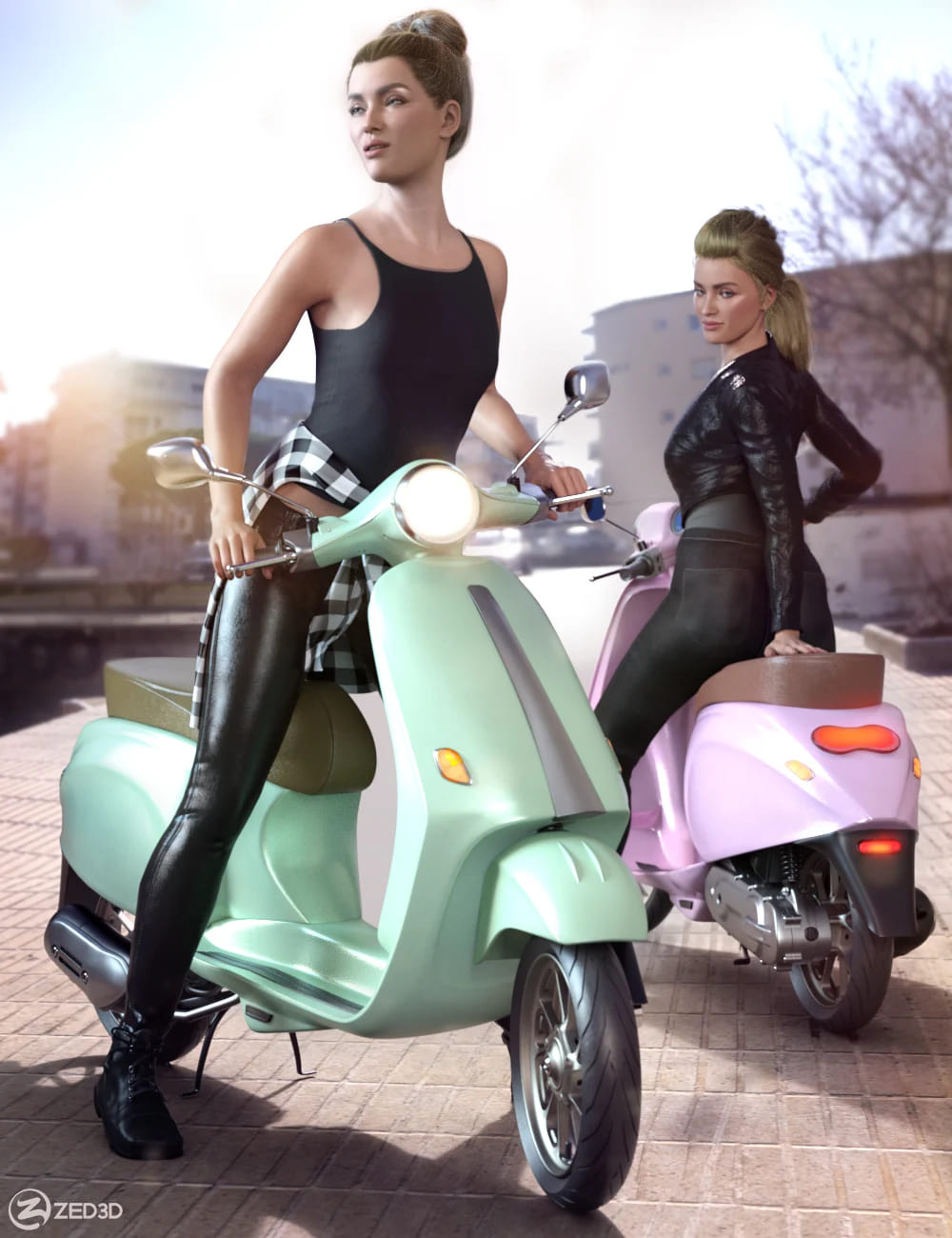 Z Belina Bike and Poses for Genesis 8.1 Female and Victoria 8.1_DAZ3D下载站