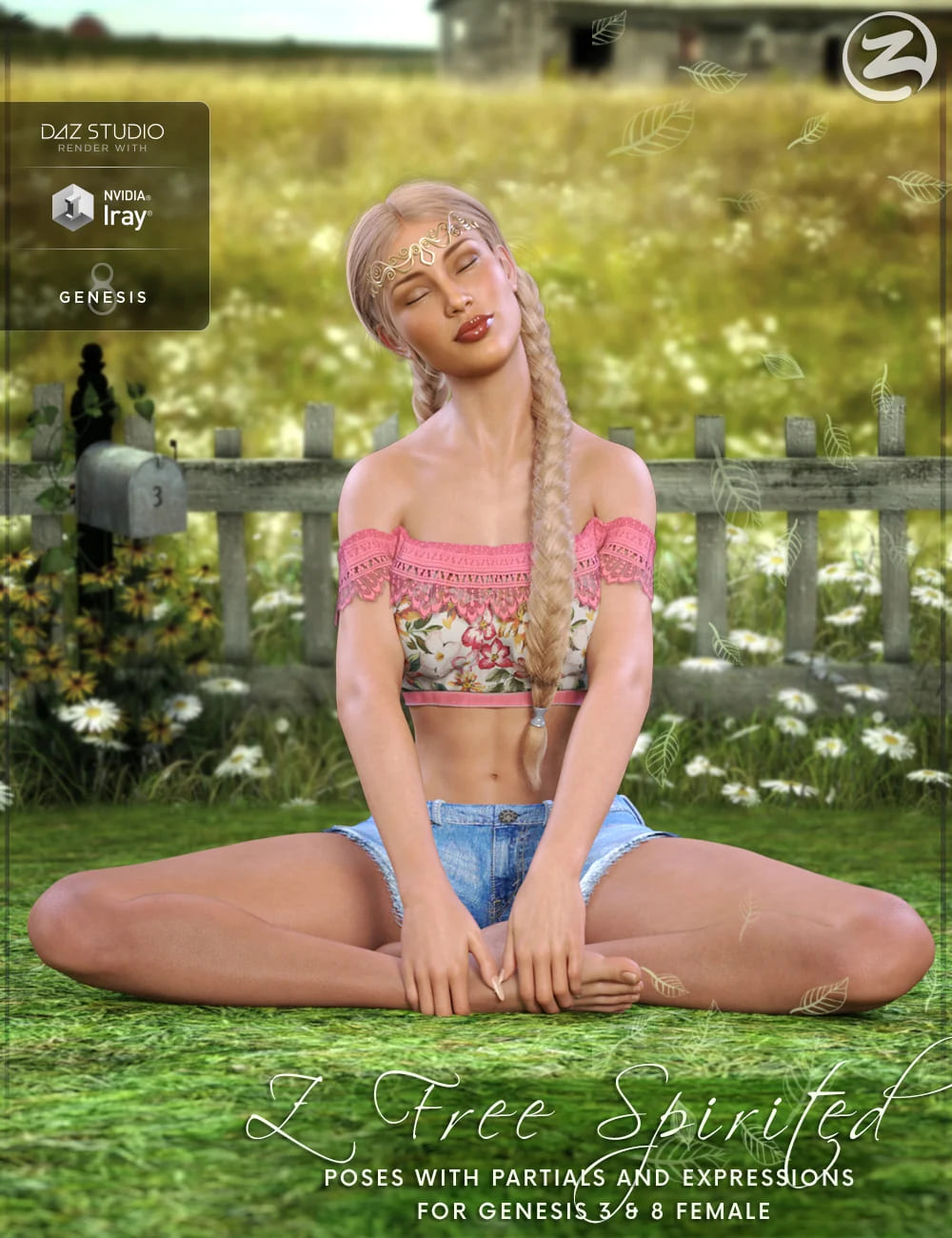 Z Free Spirited – Poses with Partials and Expressions for Genesis 3 & 8 Female_DAZ3D下载站