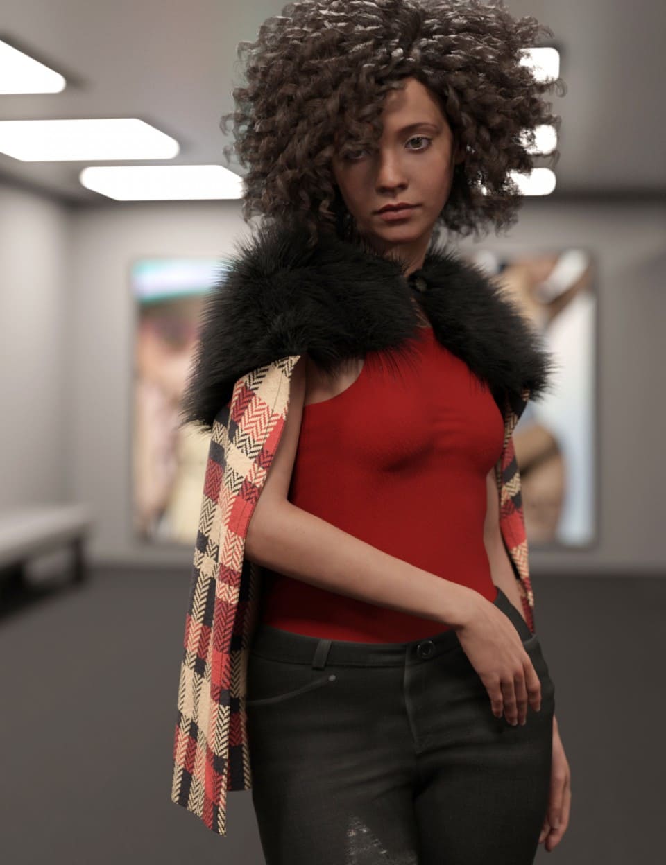 Classic Fur Cape Fashion Textures_DAZ3D下载站