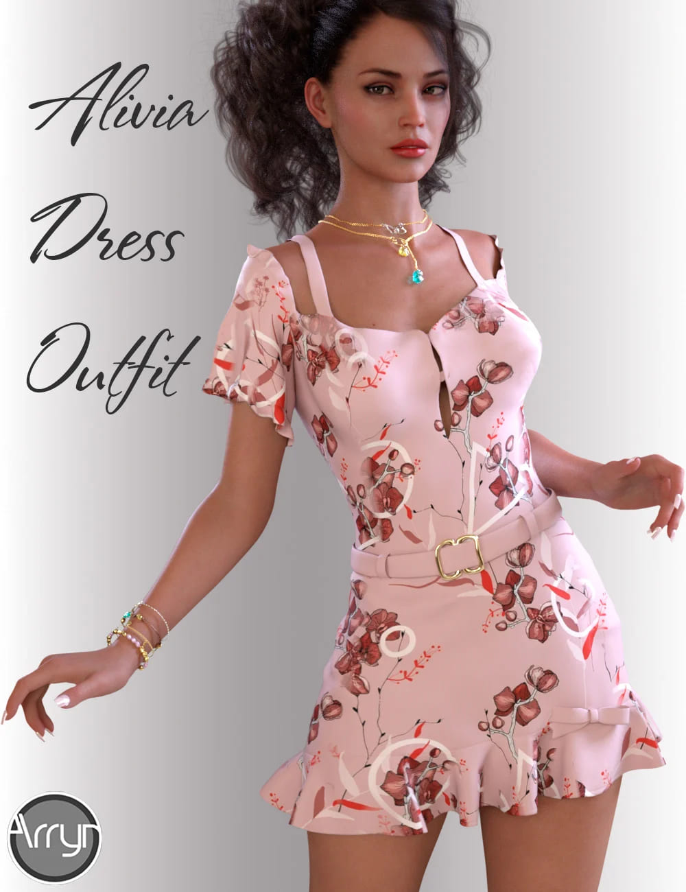 dForce Alivia Candy Dress for Genesis 8 Female(s)_DAZ3D下载站